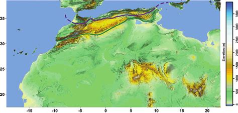 3 Topography Of Nw Africa Gtopo30 Database Showing That The Main