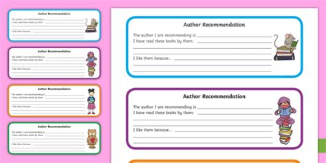 Author Recommendation Cards