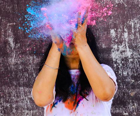 Girl Playing With Holi Colors Pixahive