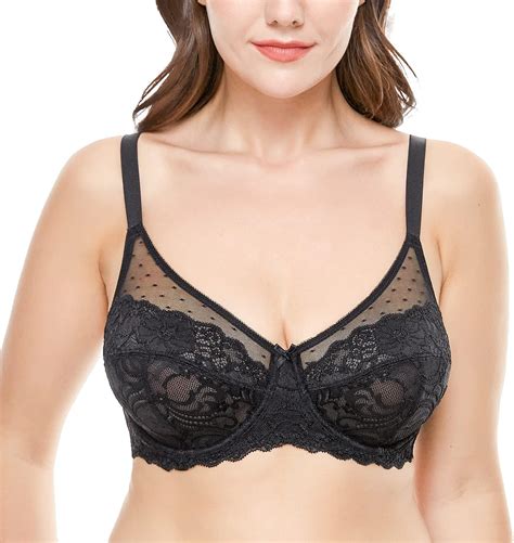 Amazon Com Wingslove Sexy Sheer Floral Lace Bra Underwire Unlined Full