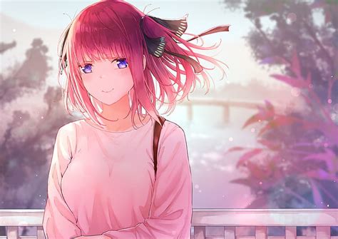 Anime Girl With Pink Hair And Blue Eyes Wallpaper