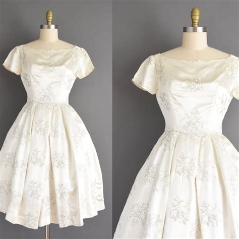 1950s Pin Up Wedding Dress Mindy Tea Length Style Etsy Uk