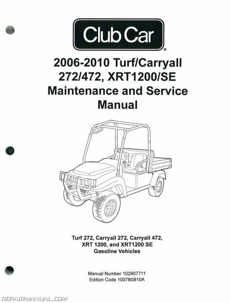 2006-2010 Club Car Turf, Carryall 272 472, XRT1200 SE Turf ...