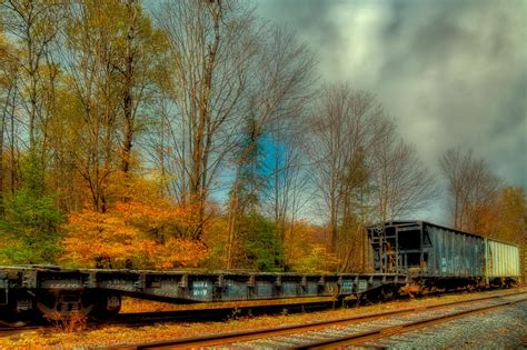 Autumn Railway In The Adirondack Mountains Photograph By David