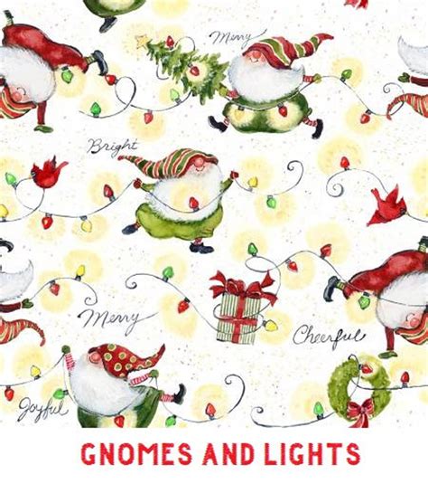 Christmas Gnome Fabric From Susan Winget Christmas Fabric Etsy