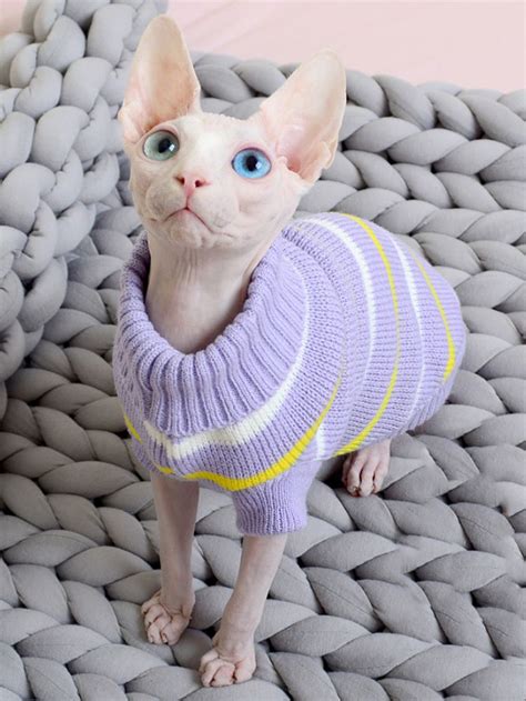 Sphynx Cat Clothes Warm Cat Devon Knitting Sweater Winter Handmade