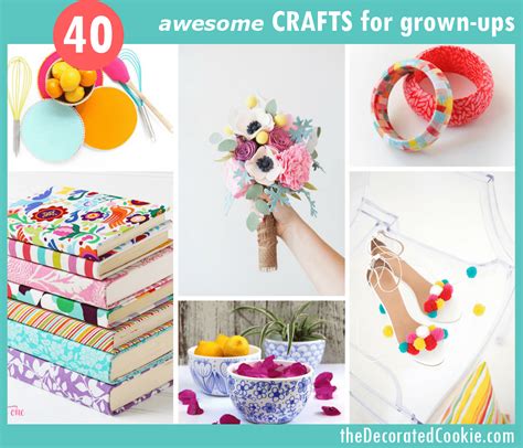 a roundup of 40 crafts for grown ups including jewelry accessories home decor