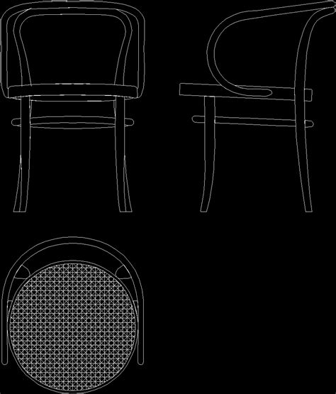 Thonet Arm Chair No 9 1876 Dwg Block For Autocad • Designs Cad