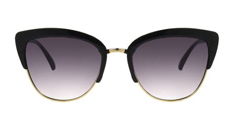 Sa106 Womens Metal Lightening Bolt Eyebrow Cat Eye Sunglasses Gold Black