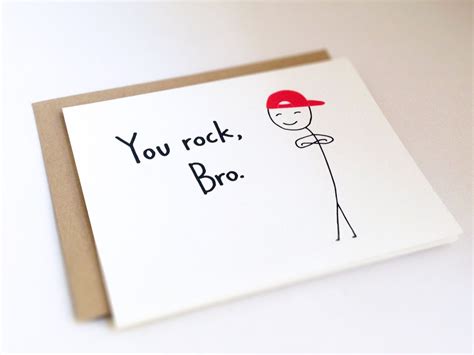funny brother birthday card humorous friend thank you card etsy