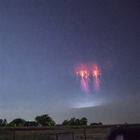 Lightning Sprites Over Oklahoma Earth Earthsky