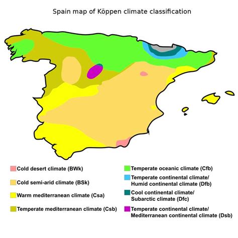 Filespain Map Of Köppen Climate Classificationsvg Spain Cold