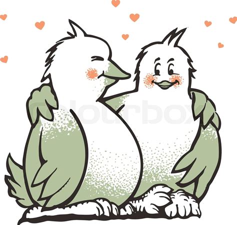 Two Birds In Love Stock Vector Colourbox