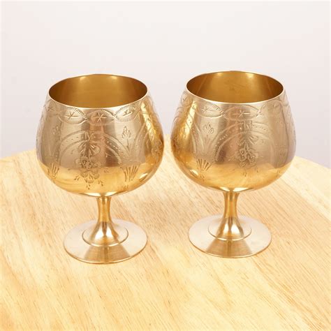 Cognac Wine Glasses Goblets Vintage Epns Brass Set Of Etsy Cognac