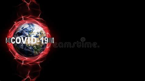 Covid 19 Text Animation Around The Earth Background Loop