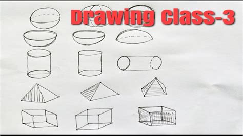 How To Draw Basic 3d Shapes For Kids Step By Step Drawing Class 3