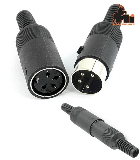Pair Male Female 4 Pin Din Audio Adapter Connector