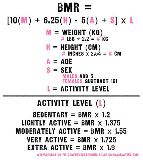 Understanding Calories And Calculating Your Bmr Operation Fit