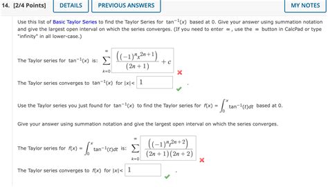 Solved Use This List Of Basic Taylor Series To Find The