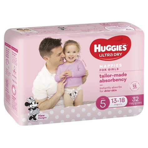 Buy Huggies Ultra Dry Walker Girl Nappies Size 5 At Mighty Ape Australia