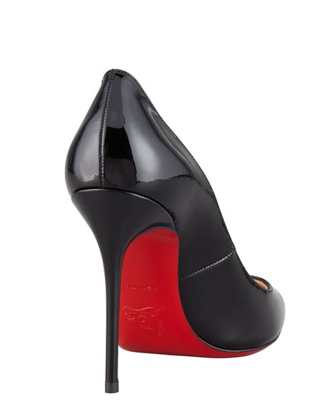 Christian Louboutin Decollete Patent Leather Stiletto Red Sole Pump In