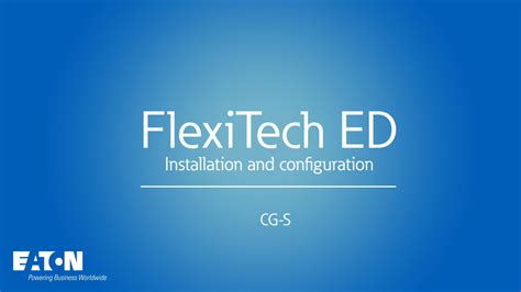 Flexitech Ed Cg S How To Install And Configure Electrical