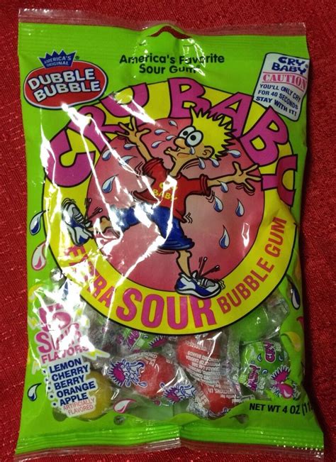Americas Original Dubble Bubble Cry Baby Extra Sour Bubble Gum 4 Oz Bag