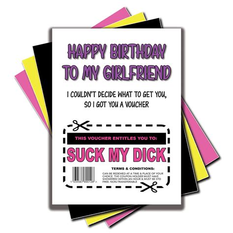 Funny Rude Cards Novelty Birthday Card Voucher For Girlfriend Etsy