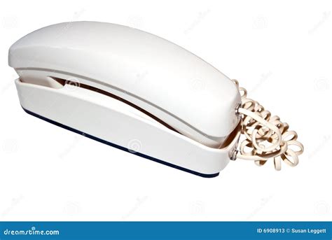 White Telephoneisolated Stock Image Image Of Communications 6908913