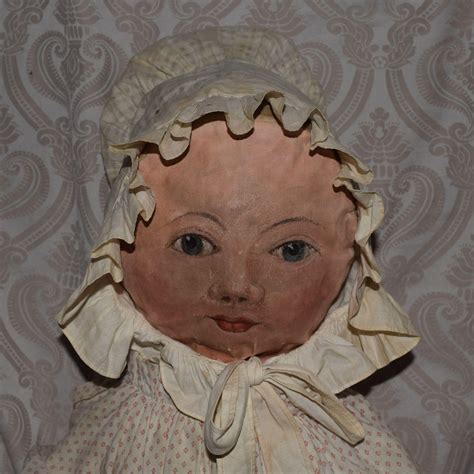 Early Cloth Doll With Oil Painted Face From Joan Lynetteantiquedolls On Ruby Lane