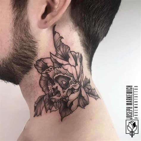 discover more than 72 rose tattoo on neck male latest in cdgdbentre