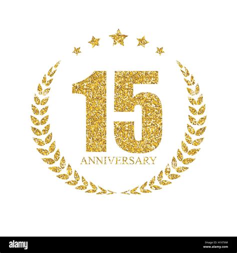 Template Logo 15 Years Anniversary Vector Illustration Stock Vector