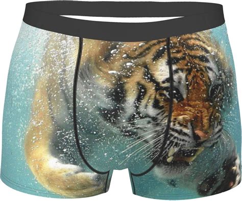 Tiger Swimming Mens Underwear Boxer Briefs Polyester Mens Boxer