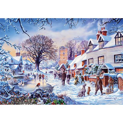 A Village In Winter 1000 Piece Jigsaw Puzzle Spilsbury