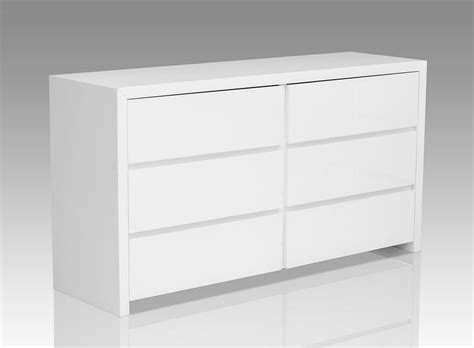 Modrest Bonita Modern White High Gloss 6 Drawer Dresser White Lacquer