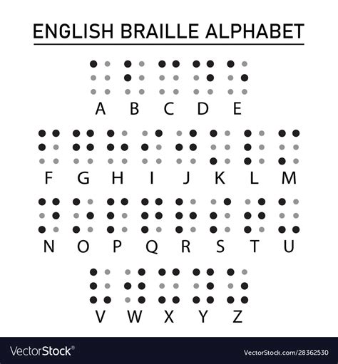 Braille English Alphabet Letters Royalty Free Vector Image