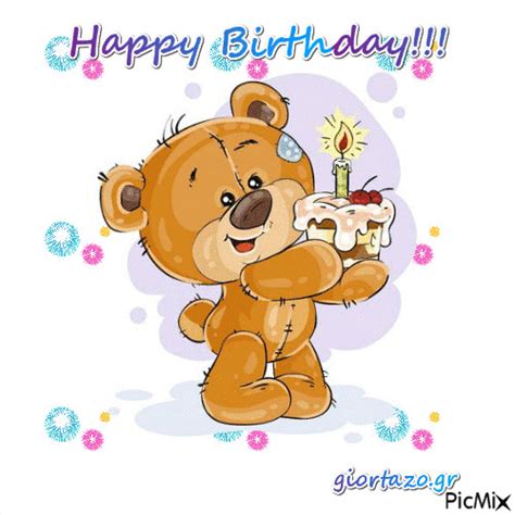 Teddy Holding Cake Happy Birthday  Pictures Photos And Images For