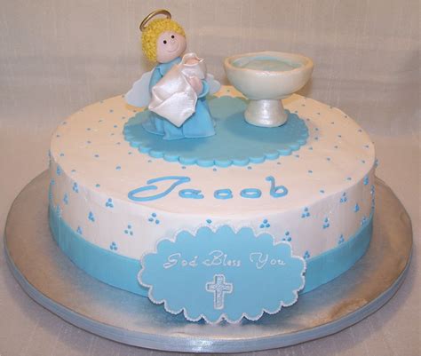A modern design chocolate cake covered by chocolate mousse and coco spray. Baptism Cake for a Baby Boy | Beth | Flickr
