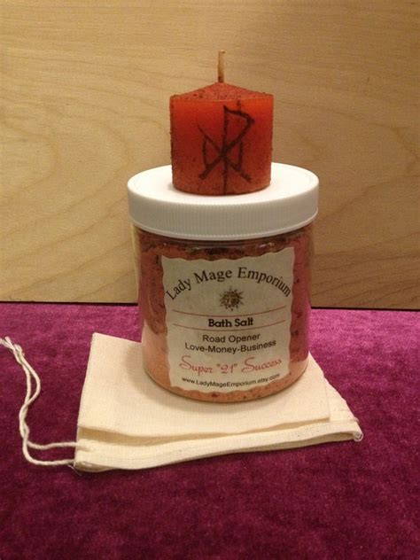 Road Opener Bath Salt And Candle Set 8 Oz Spiritual Bath Wicca Voodoo Hoodoo Reiki Feng Shui