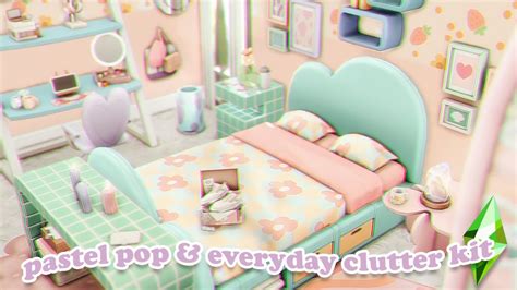 Twin Bedroom Sims House Clutter Sims 4 Toddler Bed Pastel Houses