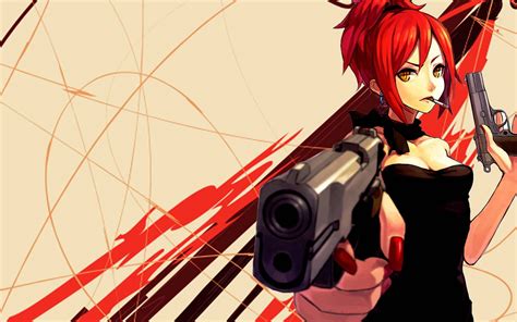 Download Bad Girl Anime Two Pistols Wallpaper
