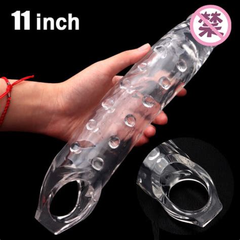 11 Thick Girth Cock Sleeve Penis Extender Realistic Silicone Huge Dick