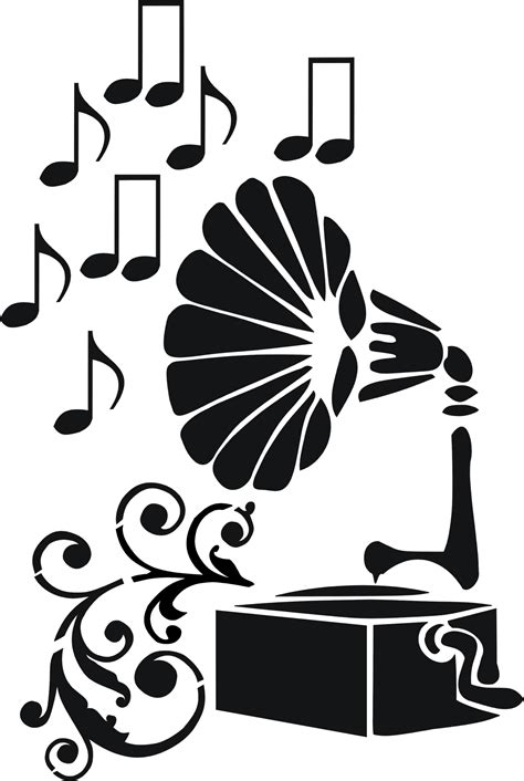 Eigenmarke Stencil Schablone Gramophone Silhouette Stencil Stencil