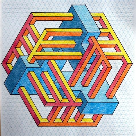Impossible On Behance Graph Paper Art Geometric Drawing Isometric Art