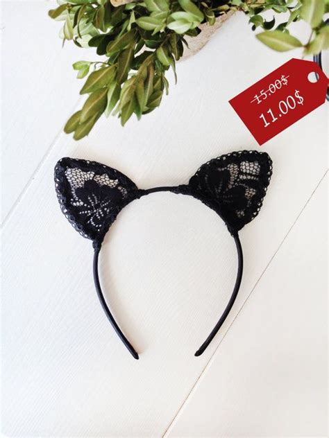Sale25 Fashion Black Lace Cat Ears Headband Cat Ears Jennifer Cat