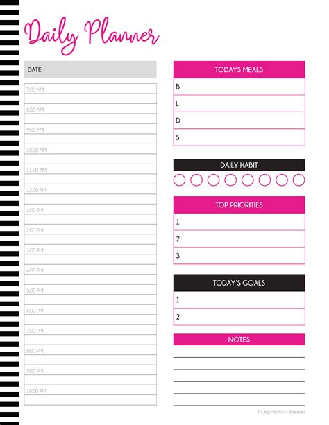 L Undated Daily Planner Day Organization Obsessed