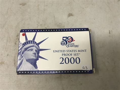 Us 2000 State Quarters Proof Set Includes 5 Coin Proof Set And 5