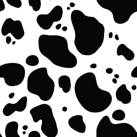 Seamless Hand Drawn Pattern With Cow Fur Repeating Cow Skin Background
