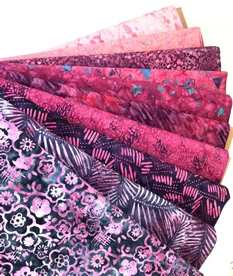 Batik Fat Quarter Bundle Pack Of 10 Fqs100 Cotton Purple Etsy Uk