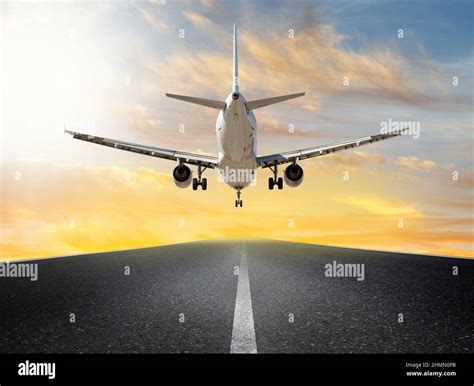 Big Jet Plane Taking Off Runway Stock Photo Alamy
